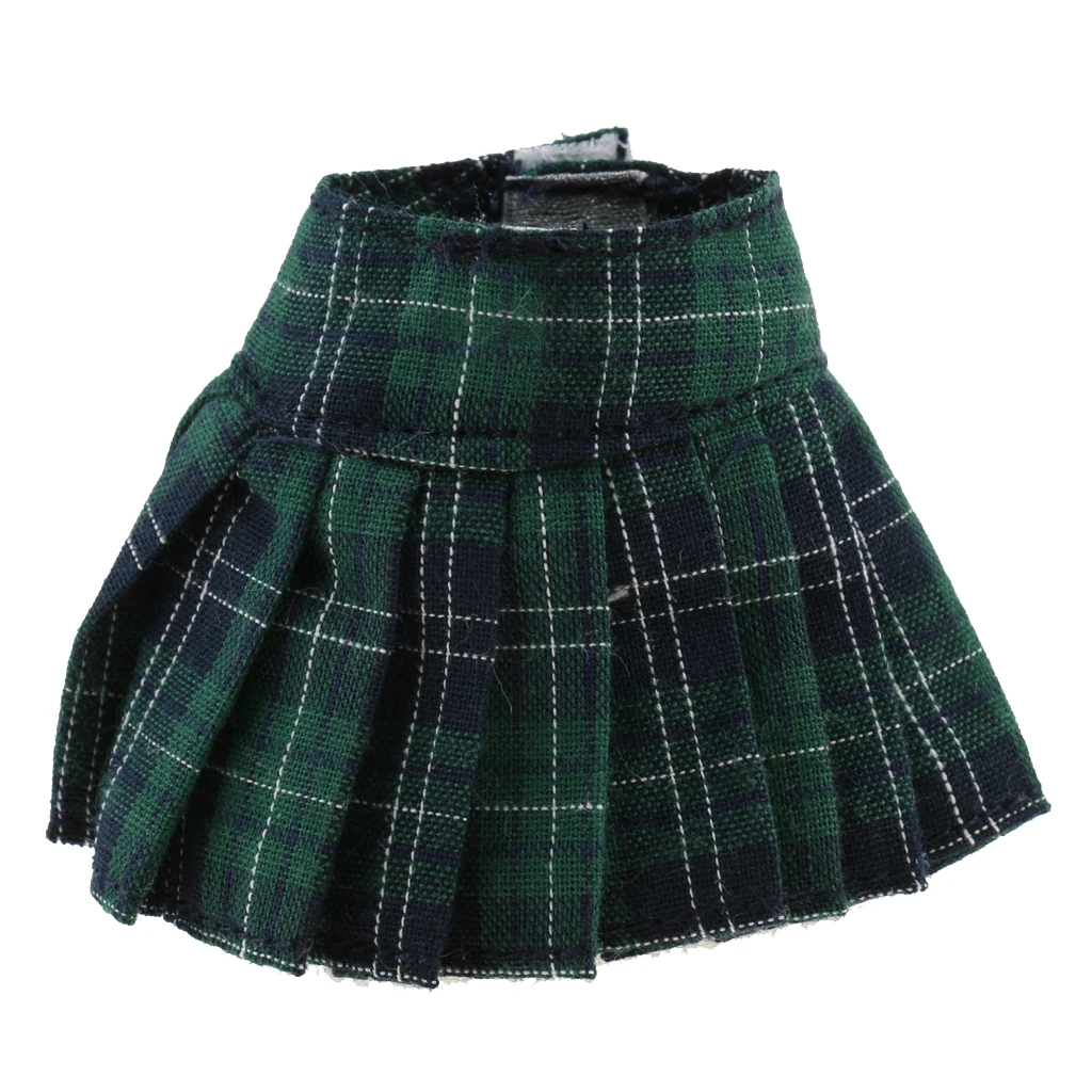 Classic Pleated Skirt Dress for 12inch Blythe Doll Party Casual Outfit red/green/black/pink