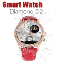 Hot NEW Waterproof Women Diamond Bluetooth Smart Watch D2 for IPhone and Android font b Smartwatch