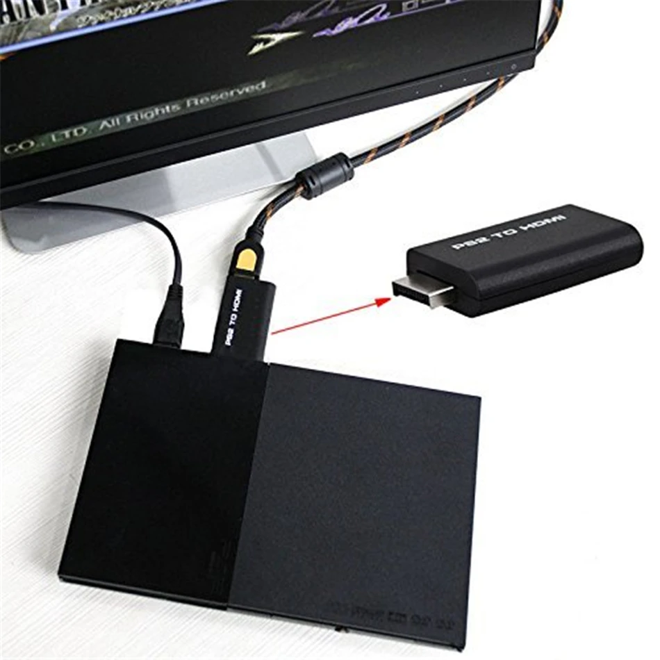 PS2 HDMI 480i 480p 576i Audio Video Converter Adapter with 3.5mm Audio Output Supports All PS2 Display Modes ps2 to HDMI Adapter (1)