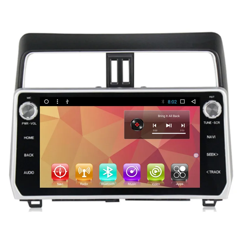 

10" Android Car Multimedia Stereo GPS Navigation DVD Radio Audio Sat Nav Head Unit for Toyota Land Cruiser Prado 2017 2018 2019