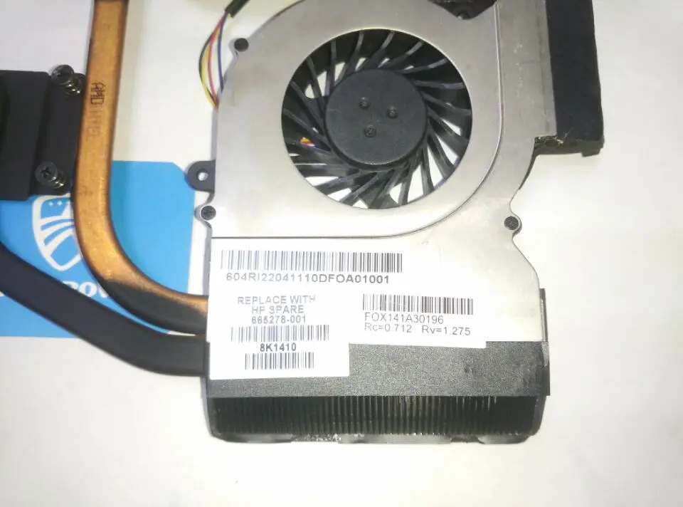 Оригинальный Для HP DV6 6000 DV7 охлаждения радиатора с вентилятором 650797 001 665309 665278