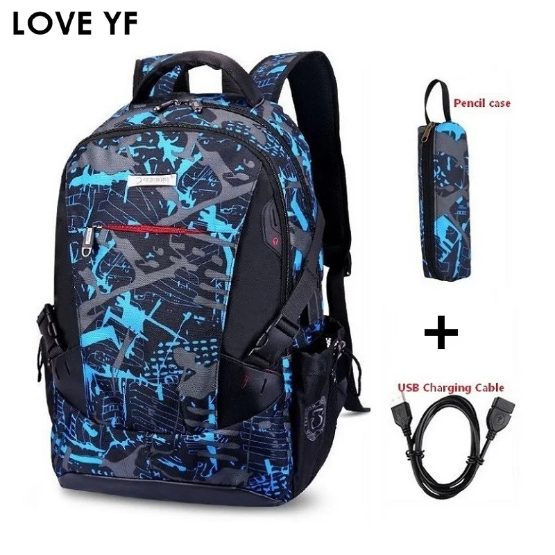 

Men's backpack large capacity travel bag male youth college bag anti-theft USB charging laptop backpack waterproof mochila