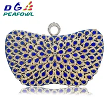 Дизайн, элегантные свадебные сумочки для девушек, украшенные цветами, с голубыми металлическими бриллиантами, вечерние сумочки, дамские клатчи, вечерние сумочки
