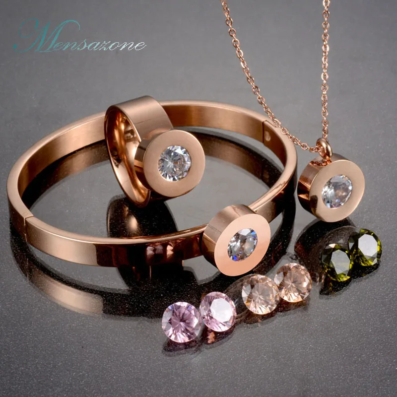 Ювелирный Комплект из колье браслета и кольца нержавеющей стали|stainless steel jewelry