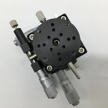 

XYZR 4 Axis 40MM 1.6" Manual Trimming Platform V-rail Heavy Load Linear Stages Vertical Lift and Rotary Tuning Sliding Table