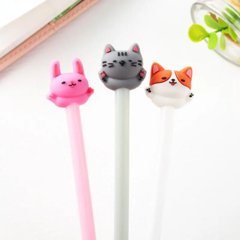 

1pc Cartoon Pet Cat Pen Kawaii Student Black Gel Pen Writing Pen Lucky Cat Modeling Escolar Office School Supplies Stationery