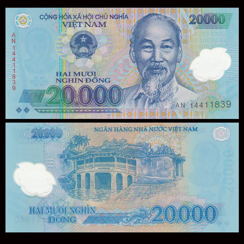 Вьетнамские банкноты 100 шт. 20000 Dong 2016 P 120 Polymer UNC подарок для коллекции оригинал