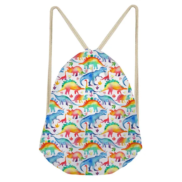 ThiKin Drawstring сумка рюкзак на веревках для Для женщин Радуга динозавры Портативный модная одежда для девочек путешествия рюкзак рюкзаки - Цвет: XM2107Z3