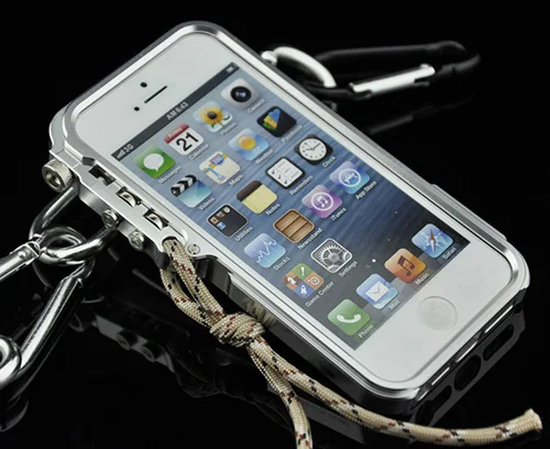 Для Apple iPhone 5 5S SE Чехол класса люкс робот с декоративной металлической пряжкой и противоударная Премиум Алюминий бампер чехол s для IP5S - Цвет: Серебристый
