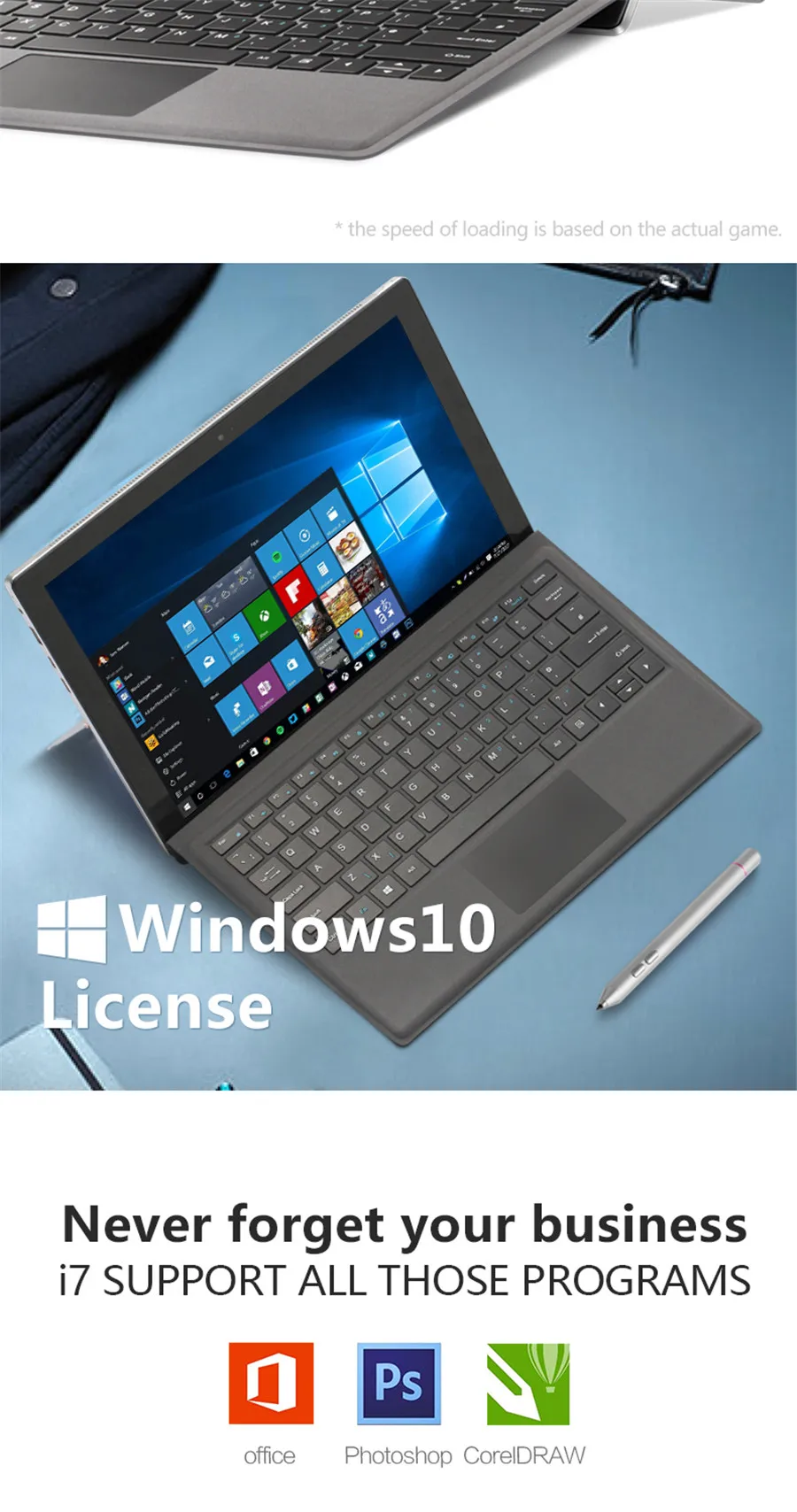 VOYO VBOOK i7 Plus 12,6 ''ips 2880*1920 Windows 10 планшетный ПК Intel 7th CoRE i7-7500U 2,7-3,5 ГГц 8 Гб DDR4 256 ГБ SSD