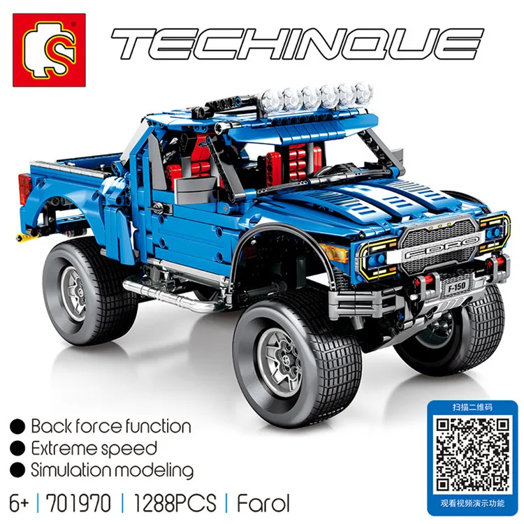 

Sembo 701970 building blocks Compatible Legoing New Technic series the F-150 Raptor Pickup model set Classic Technic series