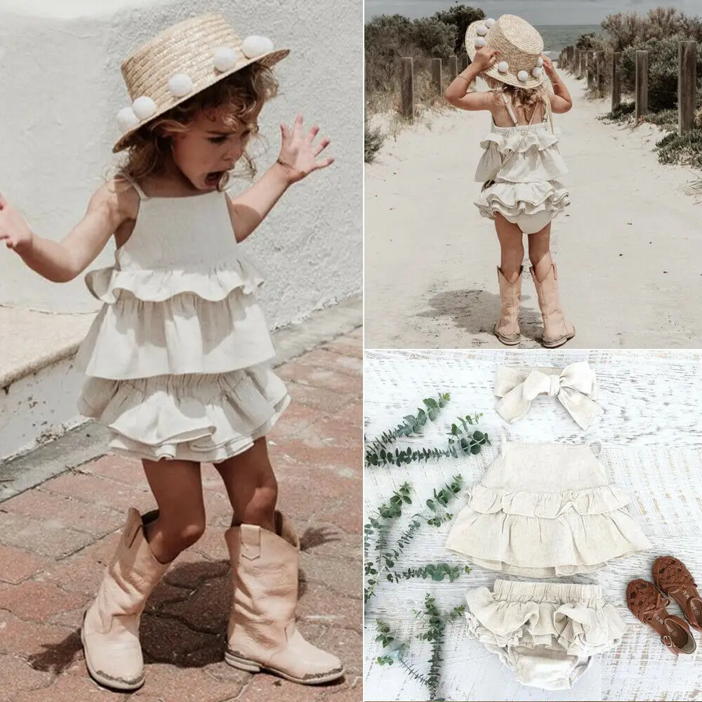 Summer Toddler Kid Baby Girl Clothes Headband Ruffle Tops Pants Skirt Outfit Playsuit Summer Toddler Kid Baby Girl Clothes Headband Ruffle Tops Pants Skirt Outfit Playsuit