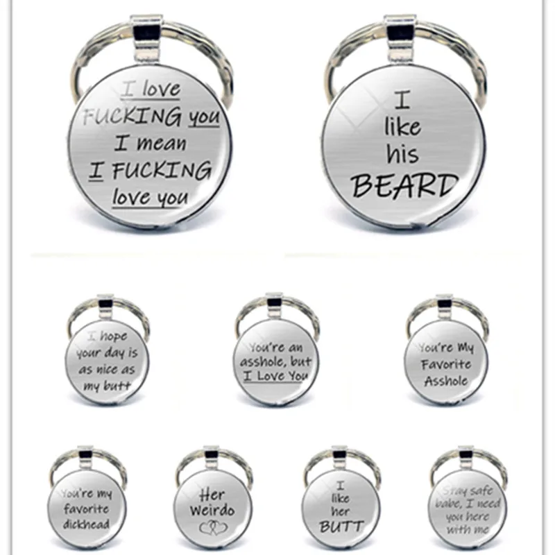 

You're My Favorite Asshole Love Quote Key Chain Key Rings Romantic Letter Pendant Keychain Couple Jewelry Valentine's Day Gift