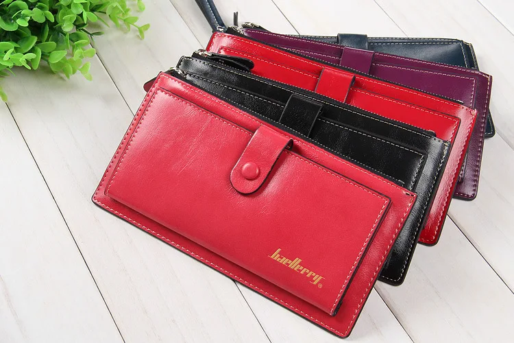 Baellerry Brand Women Long PU Leather Wallet Dollar Price Carteira Clutch Coin Purse Female Wristlet Hand Bag Card Holder