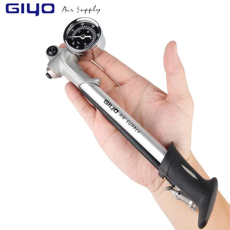 

Hand Mini Bicycle Pump with Gauge High Pressure Pump Hose Air Inflator Schrader Cycling Fietspomp Shock Fork Tire Bike Pump