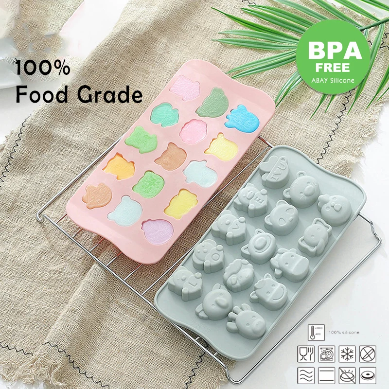 

15 grid cartoon animals Cake Decoration Tools DIY Fondant Cake Candy Silicone Molds Creative DIY Chocolate Mold silicona molde