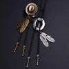 Vintage Cowboy Jazz Hat Alloy mens bolo tie Men Women Leather Rope Long Necklace Sweater Chain shirts Bolo Tie Men Accessories ► Photo 2/6