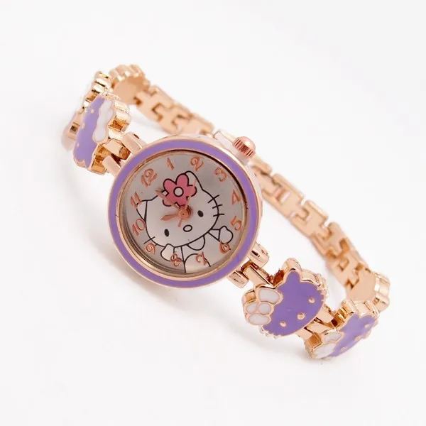 Hot Sales Lovely Hello Kitty Watch Children Girls Women Fashion Dress Quartz Wrist Watch GO085