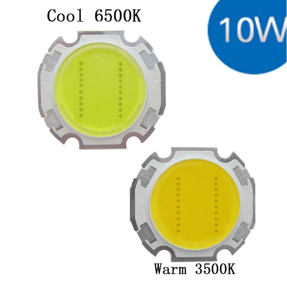 10 Вт Холодный/теплый белый мощный круглый COB LED SMD лампа часть лампа 1000LM DC32-34V