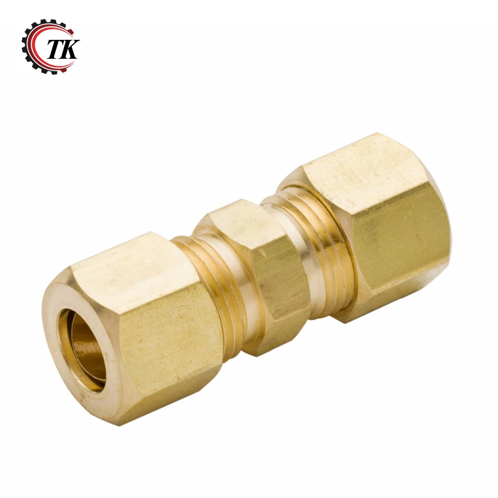 

Transkoot Brass Pipe Fitting Compression Union with Tubo OD 1/2" 5/8" 3/4", Brass Hose Union Compression