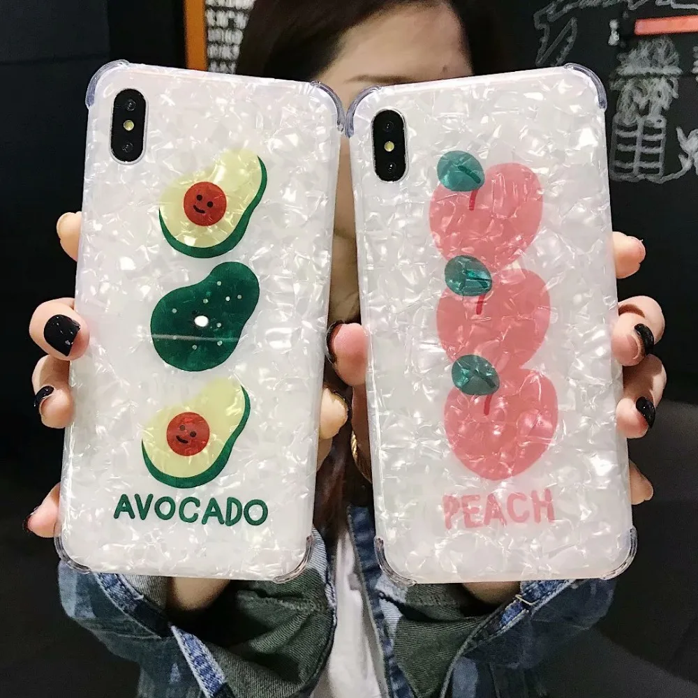 

For Huawei P20 Lite P20 Pro Honor 10 Soft TPU Conch Avocado Peach Shockproof Cover For huawei P30 Mate 20 Pro Nova4 Mate 10