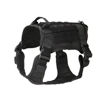 Тактическое обслуживание жилет для собак тренировочный охотничий модульное облегченное разгрузочное снаряжение из нейлона водостойкий Военный патруль регулируемый поводок для собак с ручкой Охота