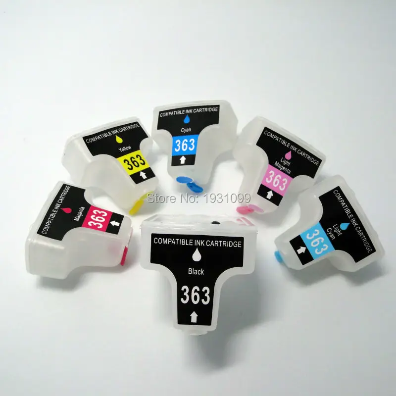 

YOTAT 6 Color refillable for HP363 HP 363 ink cartridge for HP Photosmart 3110 3310 3210 8230 8250 8250V 8250XI 8253