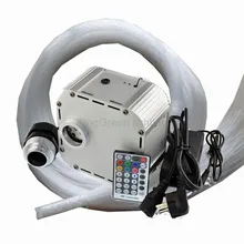 Высокое качество 12 В RGB 32 Вт led волоконно-оптический свет двигатель+ 28 ключевые РФ контроллер+ 500 шт. 2 м 0.75 мм конец Свечение Волоконно-оптический кабель