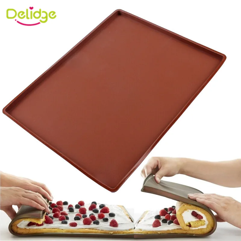

1pc Non-stick Silicone Oven Mat Cake Roll Mat Baking Mat Functional Baking Macaron Cake Pad Swiss Roll Pad Bakeware Baking Tools