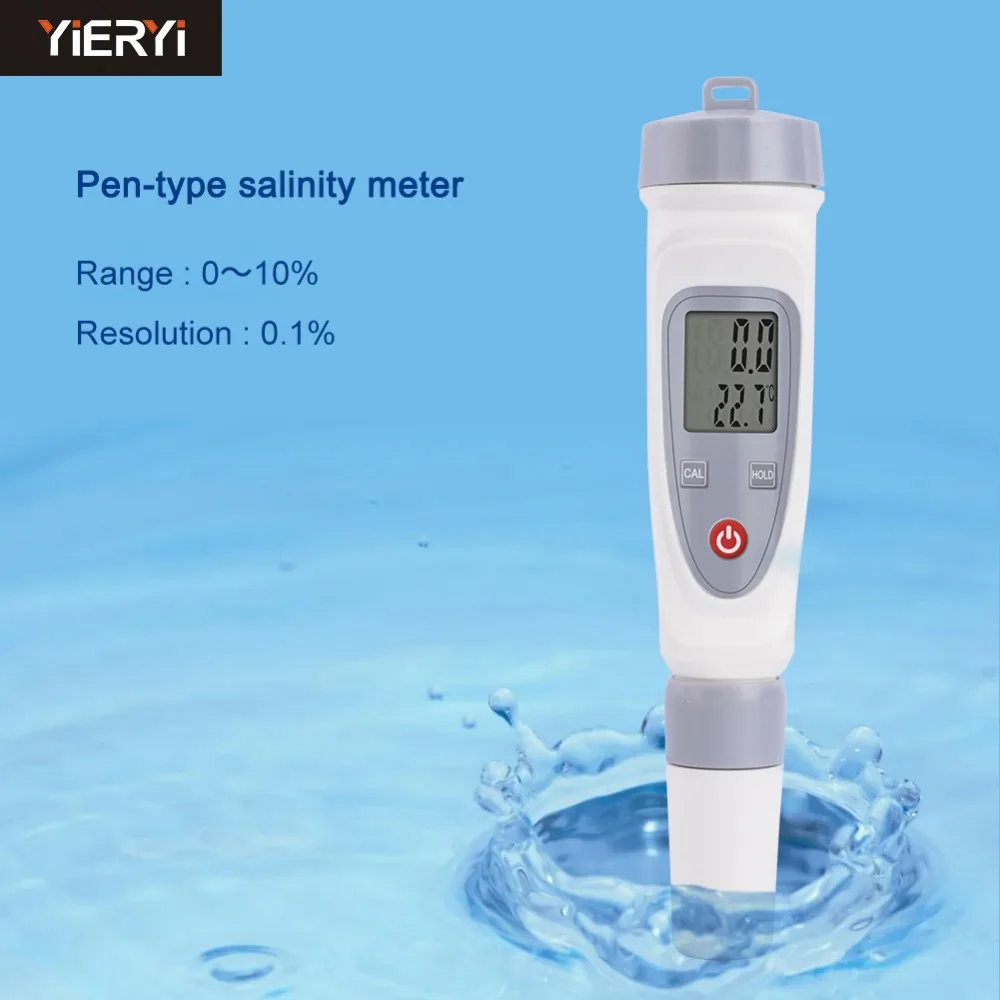 

Yieryi Professional YD-100 Salinity Meter Range :0-10%,Digital LCD Salinity Test Pen Automatic Temperature Compensation