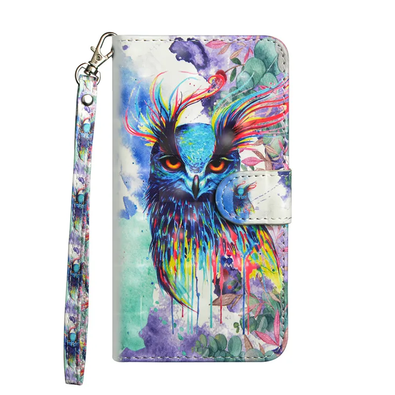 3D Painted PU Leather Wallet Case For LG Q6 Q7 Q8 Q Stylo 4 X Power 2 X Power 3 G7 V40 ThinQ Flip Book Stent Shell Phone Cases - Цвет: 3