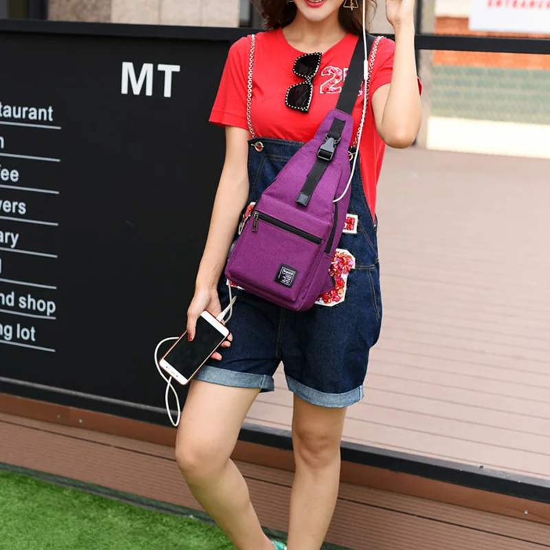 Men USB Charging Backpack Travel Anti Theft Canvas Chest Bag Women Headphone Hole Teenager Casual Bags Sac A Dos Homme BP0220 (6)