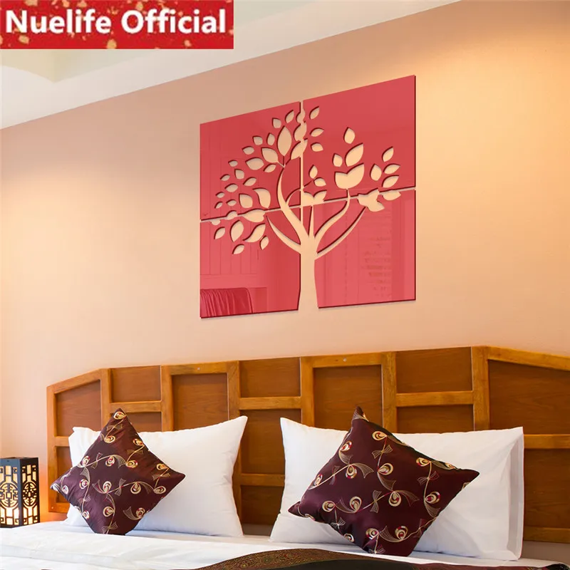 شجرة كبيرة مربع مزيج الاكريليك ملصقات للمرايا المعيشة غرفة نوم مكتب متجر أريكة زخرفة خلفية ملصقات جدار N3