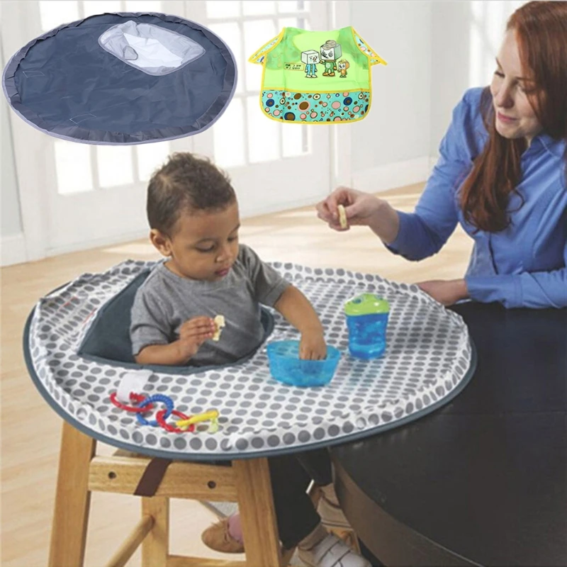 Детский обеденный стол коврик для кормления стул Подушка водостойкий круглый складной Младенцы коврик
