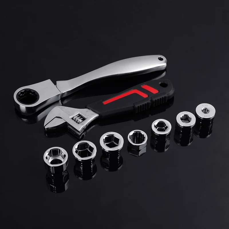 

14IN1 Multifunction Ratchet Wrench ToolsTorque Wrench Set 6-19mm Socket Wrench Adapter + Adjustable Spanner Tool Car Repair Tool