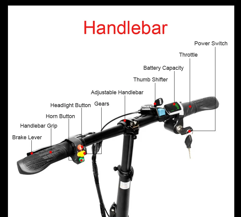 Perfect A6 Mini Folding Electric Bike, 350W, 36V/8.7A, 14 Inches E Bike, Disc Brake, Removable Battery, Magnesium Alloy Rim 12