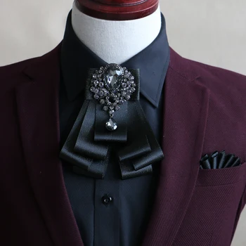 

New superior quality polyester diamond bow tie Groom groomsman bow tie Men's gift bow tie