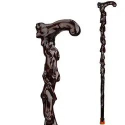 Старый резьба по дереву железная костыль над фу Груша палисандр тростниковый тростник ходунки пожилых