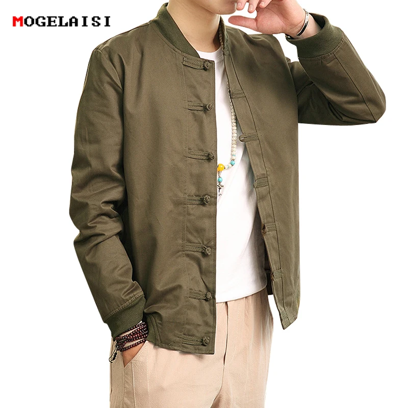 

Flax Men's Jackets Chest 104-128cm Linen Cotton Jacket Man Solid Chinese Style Autumn Men Coat Linen Full Sleeve size M-5XL 7001