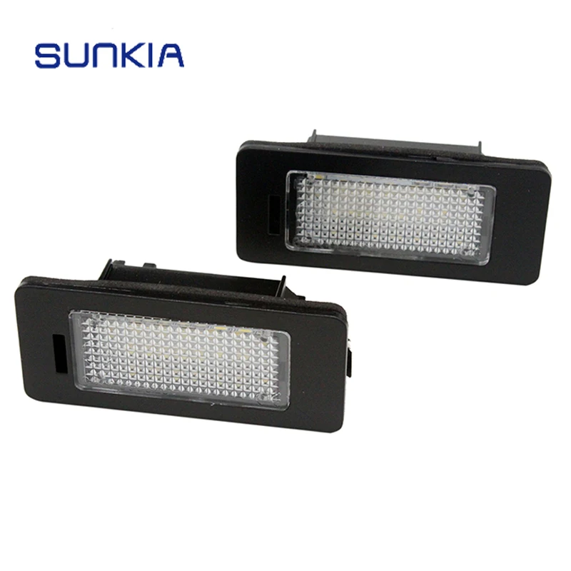 

SUNKIA 2Pcs/pair Error Free LED License Number Plate Light for Audi A4(B8)/A5/S5/Q5/TT/TTRS/A6 with Bult-in Canbus