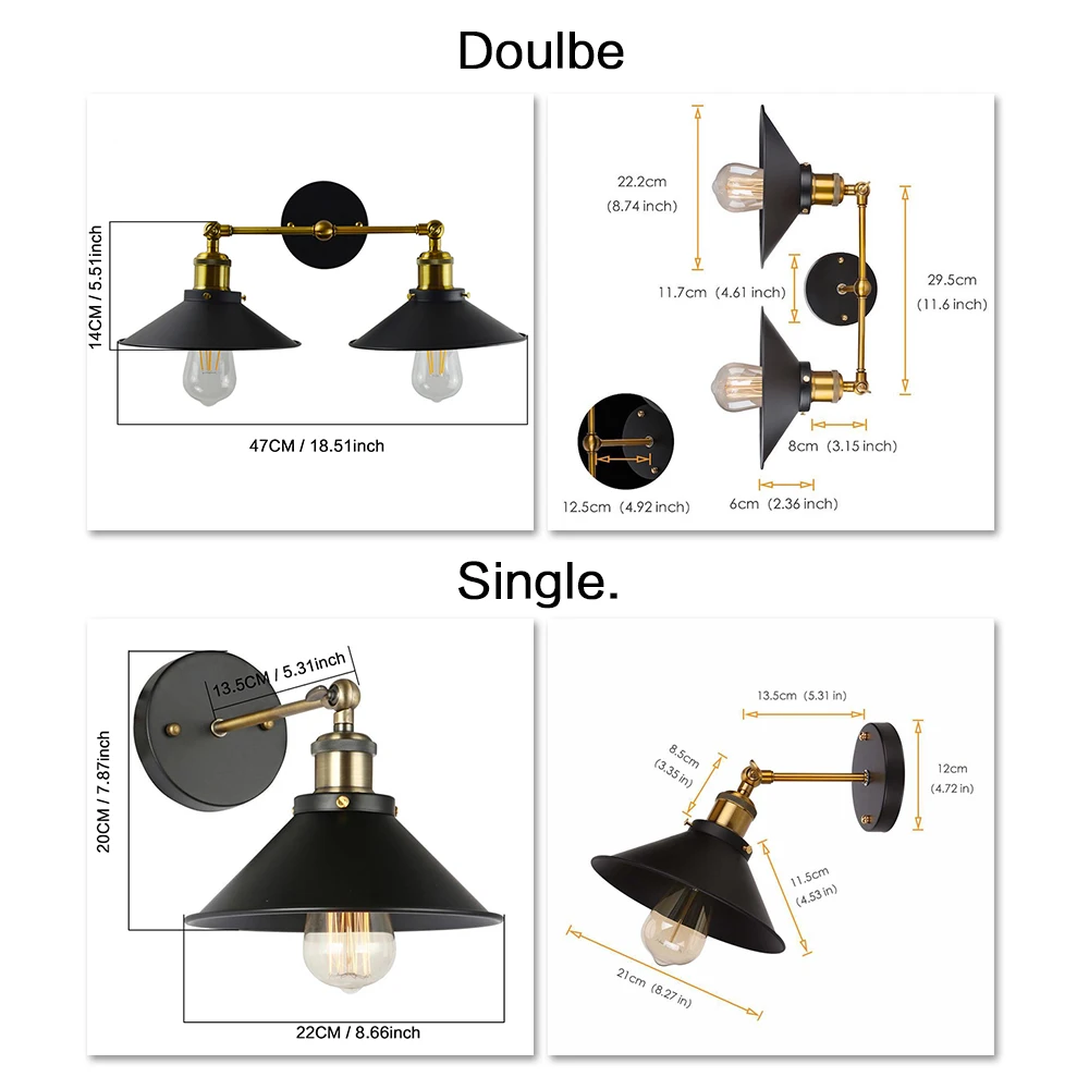 American style bedside antique wall lamp double-head E27 wandlamp badroom room vanity wall lights vintage fashion bar lamps American style bedside antique wall lamp double-head E27 wandlamp badroom room vanity wall lights vintage fashion bar lamps