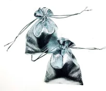 300 unids 13*18 cm bolso de lazo bolsas de mujer de la vendimia de Plata para Wed/Partido/de La Joyería/de la Navidad/bolsa de Envasado Bolsa de regalo hecho a mano diy