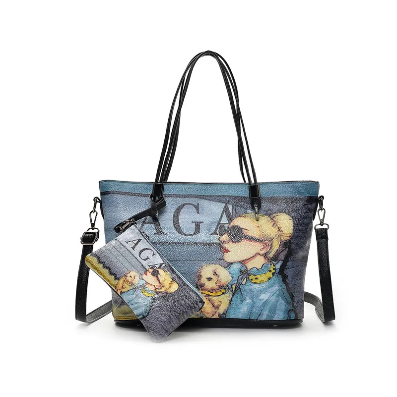 

YILIAN Autumn winter new 2018 fashion printed single shoulder slanting across large capacity middle-aged trend female bag b6118