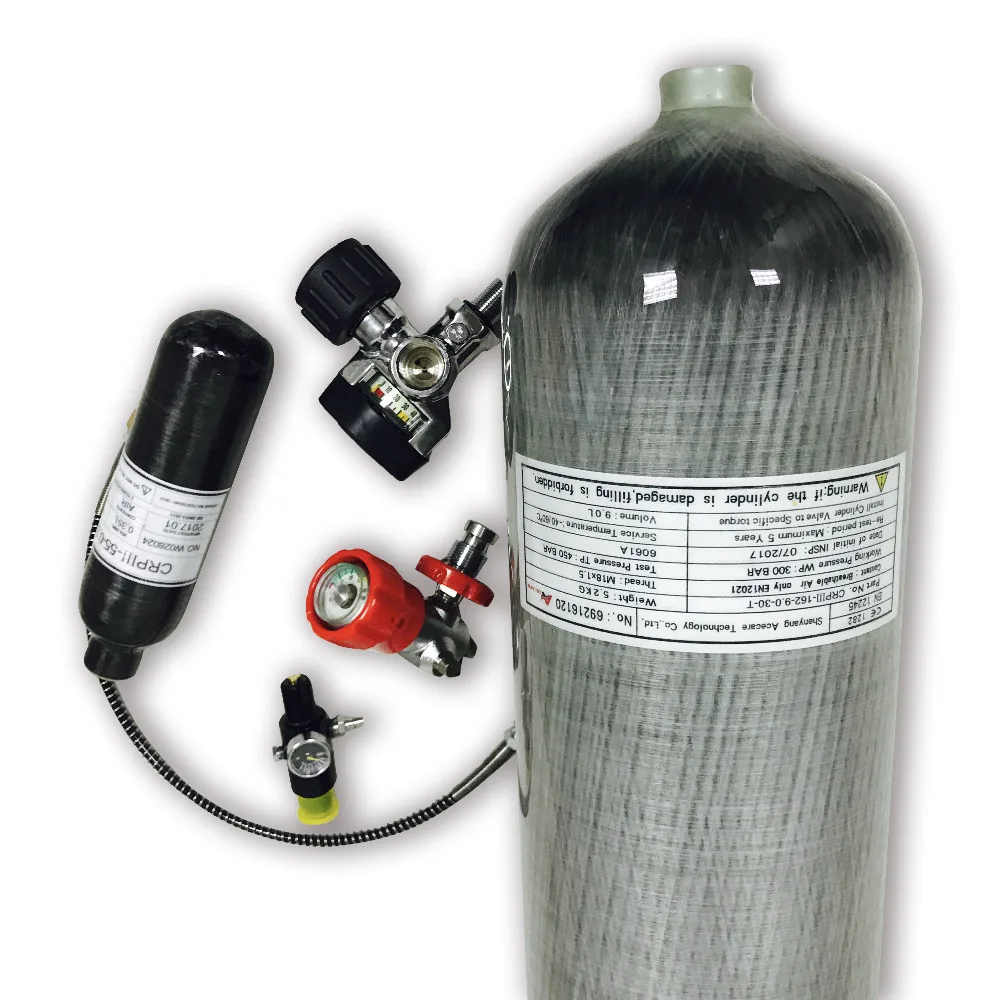 Hot 9L CE Carbon Fiber Cylinder with 0.35L GB Carbon Fiber Paintball Pcp Rifle Tank & Regulator & Valve & Filling Station Hot 9L CE Carbon Fiber Cylinder with 0.35L GB Carbon Fiber Paintball Pcp Rifle Tank & Regulator & Valve & Filling Station