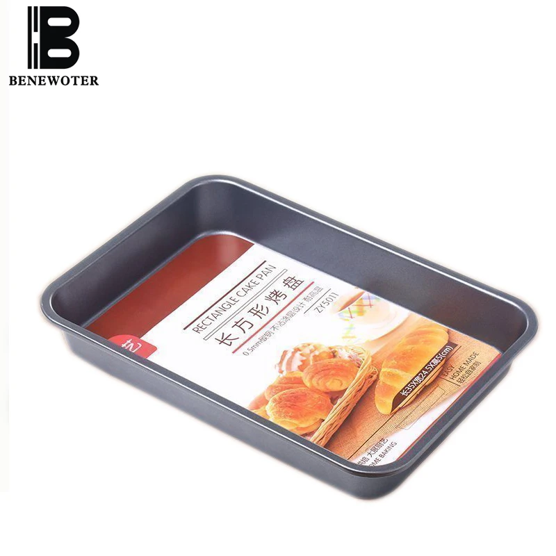 Buy Carbon Steel Rectangular Baking Pan Not Stick Cake Mold Pizza Pan for