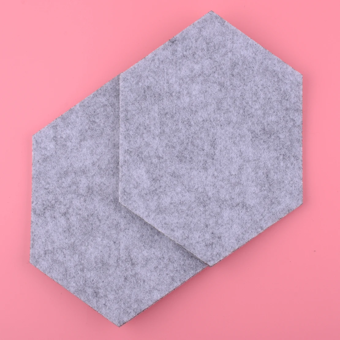 

10Pcs Grey Wool Fiber Geometric Hexagon Drink Wine Glasses Coffee Pot Cup Felt Fabric Coasters