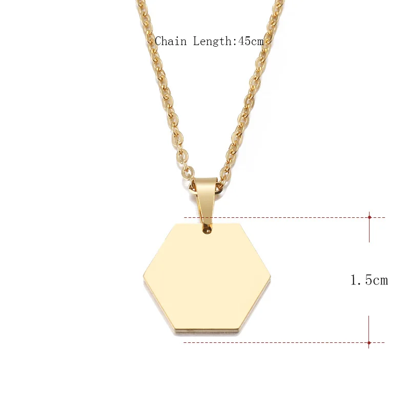 DOTIFI ожерелье из нержавеющей стали для женщин любовника золотистого и серебристого цвета шестиугольный кулон ожерелье Обручальное ювелирное изделие