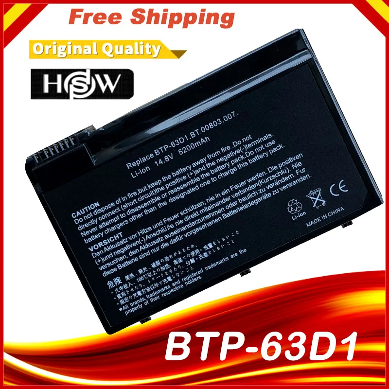 

Laptop Battery For Acer Aspire 3020 Aspire 3610 Series Aspire 3613LC 3022LMi 5020 5021 BTP-63D1 BTP-96H1 BTP-98H1 BTP-AID1