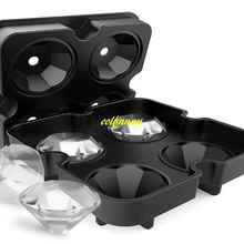 50 шт./лот Алмазный 3D форма для льда чайник Бар вечерние Силиконовый поднос формы для шоколада леденцов пресс-форма для виски вино инструмент для приготовления мороженного