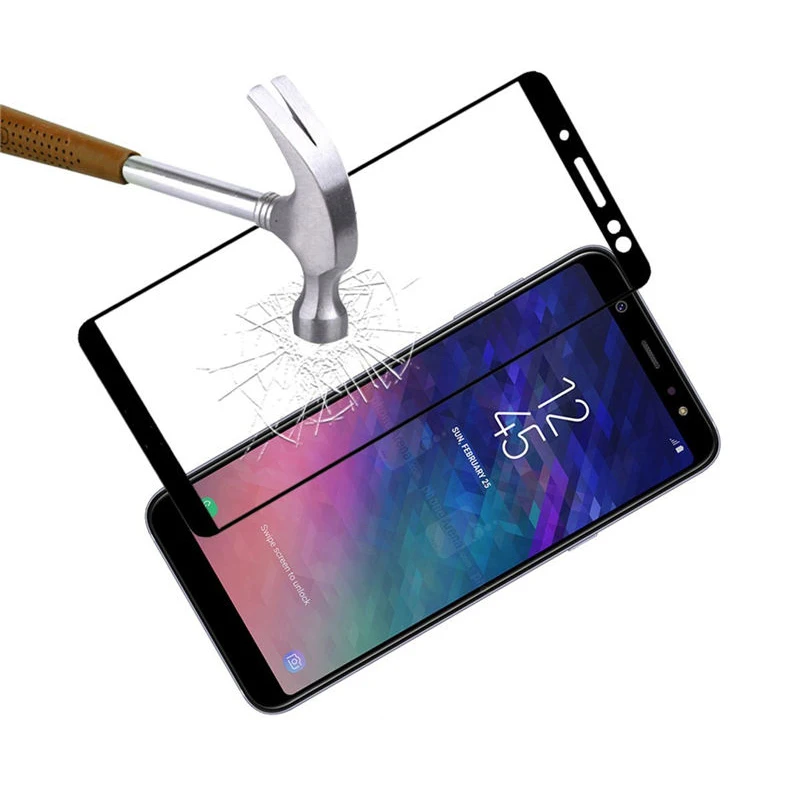A6 A6Plus полноразмерная стеклянная пленка для Samsung Galaxy Plus + 2018 Защитная экрана 9H